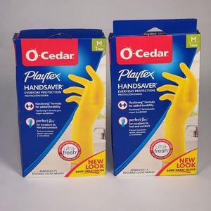 (2)‎ Playtex Handsaver Rubber Reusable Premium Cleaning Gloves MEDIUM New Sealed